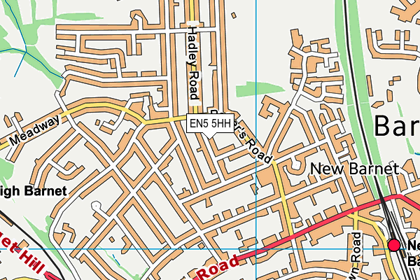 EN5 5HH map - OS VectorMap District (Ordnance Survey) EN5 5HH map - OS VectorMap District (Ordnance Survey)