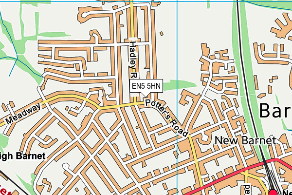 EN5 5HN map - OS VectorMap District (Ordnance Survey) EN5 5HN map - OS VectorMap District (Ordnance Survey)