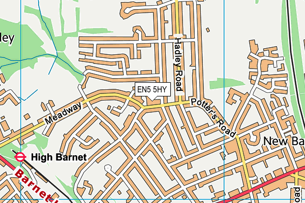 EN5 5HY map - OS VectorMap District (Ordnance Survey) EN5 5HY map - OS VectorMap District (Ordnance Survey)