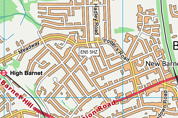 EN5 5HZ map - OS VectorMap District (Ordnance Survey) EN5 5HZ map - OS VectorMap District (Ordnance Survey)