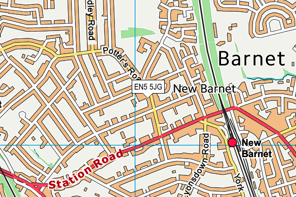 EN5 5JG map - OS VectorMap District (Ordnance Survey) EN5 5JG map - OS VectorMap District (Ordnance Survey)