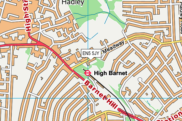 EN5 5JY map - OS VectorMap District (Ordnance Survey) EN5 5JY map - OS VectorMap District (Ordnance Survey)