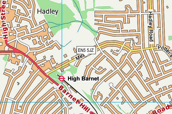 EN5 5JZ map - OS VectorMap District (Ordnance Survey) EN5 5JZ map - OS VectorMap District (Ordnance Survey)