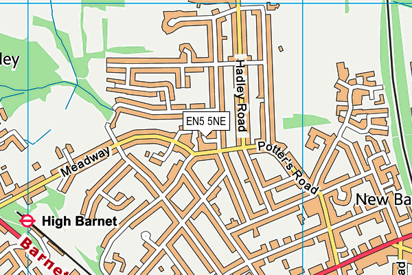 EN5 5NE map - OS VectorMap District (Ordnance Survey) EN5 5NE map - OS VectorMap District (Ordnance Survey)