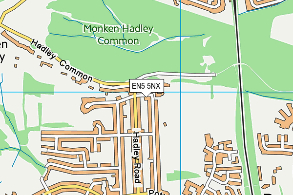 EN5 5NX map - OS VectorMap District (Ordnance Survey) EN5 5NX map - OS VectorMap District (Ordnance Survey)