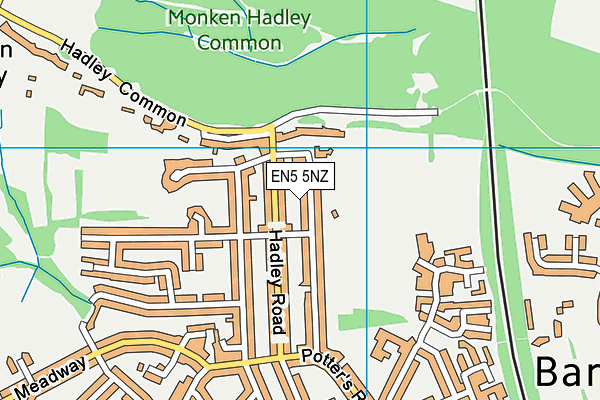 EN5 5NZ map - OS VectorMap District (Ordnance Survey) EN5 5NZ map - OS VectorMap District (Ordnance Survey)