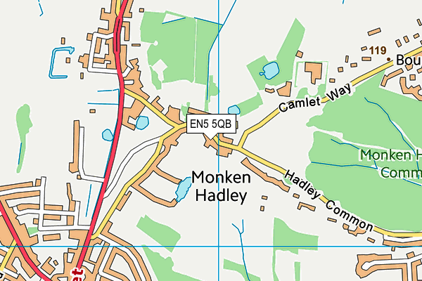 EN5 5QB map - OS VectorMap District (Ordnance Survey)