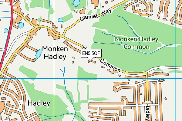 EN5 5QF map - OS VectorMap District (Ordnance Survey)