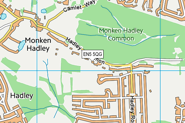 EN5 5QG map - OS VectorMap District (Ordnance Survey) EN5 5QG map - OS VectorMap District (Ordnance Survey)
