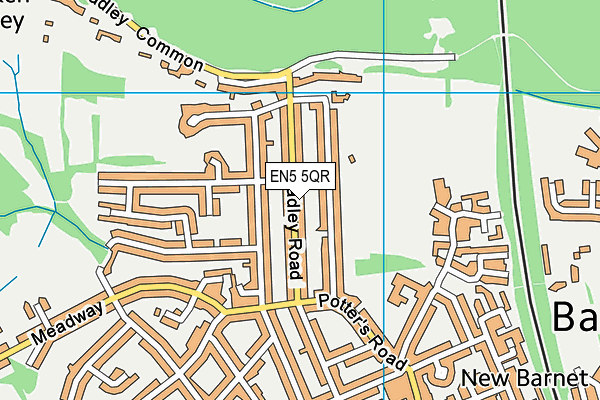 EN5 5QR map - OS VectorMap District (Ordnance Survey) EN5 5QR map - OS VectorMap District (Ordnance Survey)