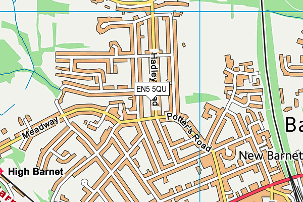 EN5 5QU map - OS VectorMap District (Ordnance Survey) EN5 5QU map - OS VectorMap District (Ordnance Survey)