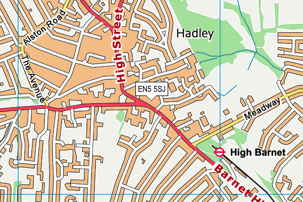 EN5 5SJ map - OS VectorMap District (Ordnance Survey) EN5 5SJ map - OS VectorMap District (Ordnance Survey)