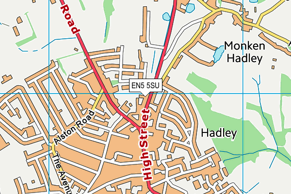 EN5 5SU map - OS VectorMap District (Ordnance Survey) EN5 5SU map - OS VectorMap District (Ordnance Survey)