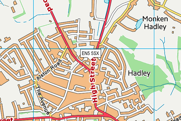 EN5 5SX map - OS VectorMap District (Ordnance Survey) EN5 5SX map - OS VectorMap District (Ordnance Survey)