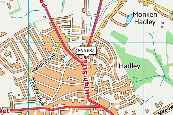EN5 5SZ map - OS VectorMap District (Ordnance Survey) EN5 5SZ map - OS VectorMap District (Ordnance Survey)
