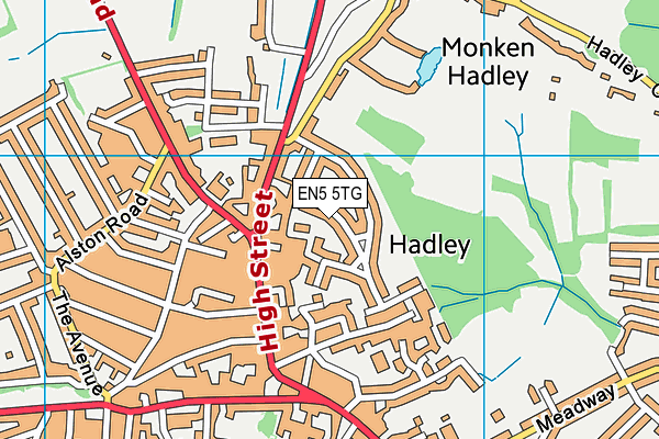 EN5 5TG map - OS VectorMap District (Ordnance Survey) EN5 5TG map - OS VectorMap District (Ordnance Survey)