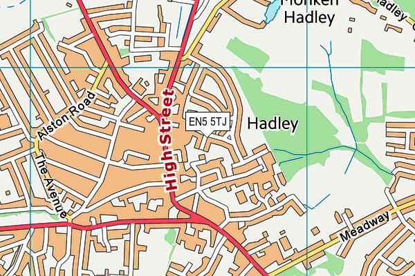 EN5 5TJ map - OS VectorMap District (Ordnance Survey) EN5 5TJ map - OS VectorMap District (Ordnance Survey)