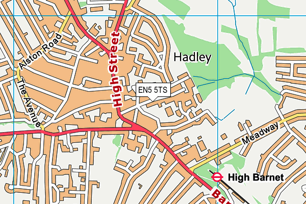 EN5 5TS map - OS VectorMap District (Ordnance Survey)