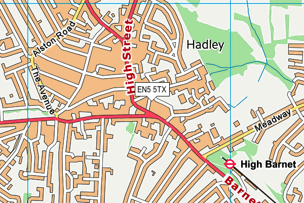 EN5 5TX map - OS VectorMap District (Ordnance Survey) EN5 5TX map - OS VectorMap District (Ordnance Survey)