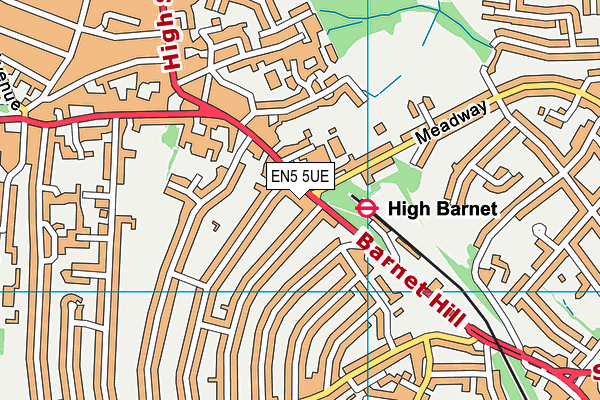 EN5 5UE map - OS VectorMap District (Ordnance Survey) EN5 5UE map - OS VectorMap District (Ordnance Survey)