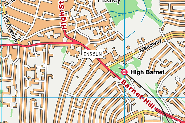 EN5 5UN map - OS VectorMap District (Ordnance Survey) EN5 5UN map - OS VectorMap District (Ordnance Survey)