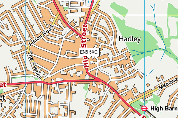 EN5 5XQ map - OS VectorMap District (Ordnance Survey) EN5 5XQ map - OS VectorMap District (Ordnance Survey)