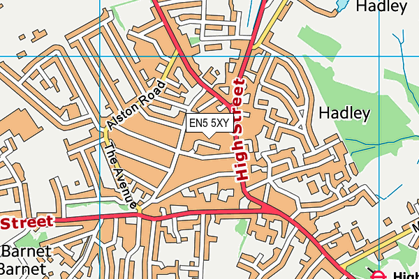EN5 5XY map - OS VectorMap District (Ordnance Survey) EN5 5XY map - OS VectorMap District (Ordnance Survey)