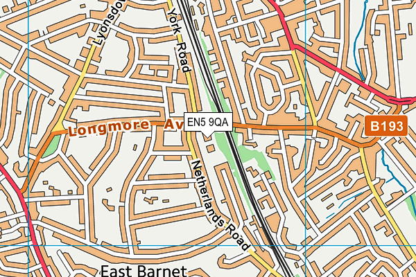 EN5 9QA map - OS VectorMap District (Ordnance Survey) EN5 9QA map - OS VectorMap District (Ordnance Survey)