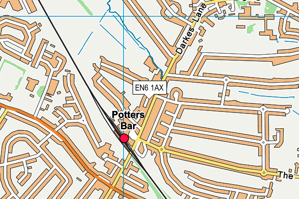 EN6 1AX map - OS VectorMap District (Ordnance Survey)