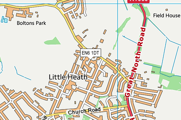 EN6 1DT map - OS VectorMap District (Ordnance Survey) EN6 1DT map - OS VectorMap District (Ordnance Survey)