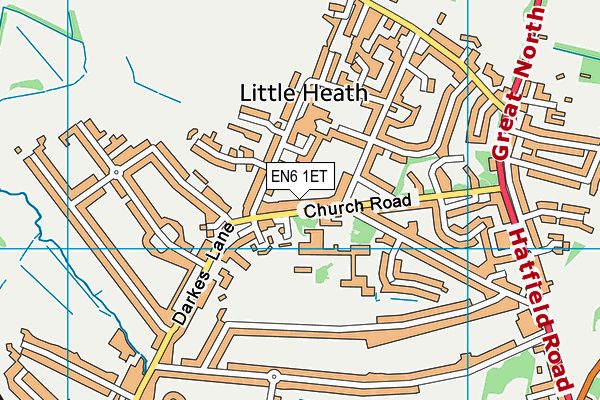 EN6 1ET map - OS VectorMap District (Ordnance Survey) EN6 1ET map - OS VectorMap District (Ordnance Survey)
