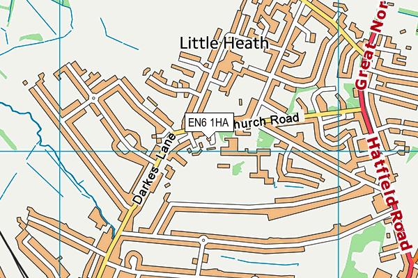 EN6 1HA map - OS VectorMap District (Ordnance Survey) EN6 1HA map - OS VectorMap District (Ordnance Survey)