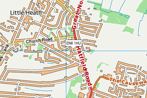 EN6 1HU map - OS VectorMap District (Ordnance Survey) EN6 1HU map - OS VectorMap District (Ordnance Survey)