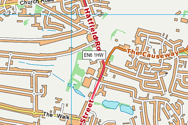 EN6 1HW map - OS VectorMap District (Ordnance Survey) EN6 1HW map - OS VectorMap District (Ordnance Survey)