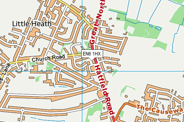 EN6 1HX map - OS VectorMap District (Ordnance Survey) EN6 1HX map - OS VectorMap District (Ordnance Survey)