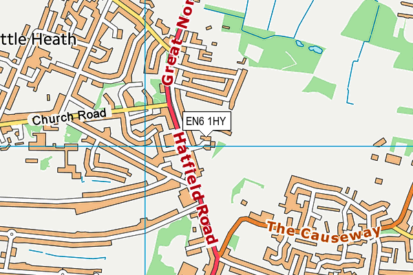 EN6 1HY map - OS VectorMap District (Ordnance Survey) EN6 1HY map - OS VectorMap District (Ordnance Survey)