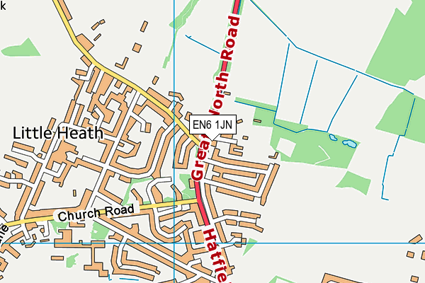 EN6 1JN map - OS VectorMap District (Ordnance Survey) EN6 1JN map - OS VectorMap District (Ordnance Survey)