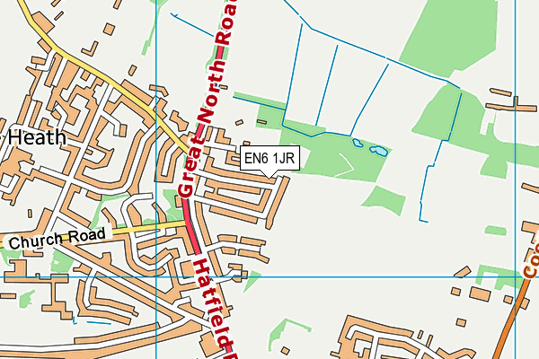 EN6 1JR map - OS VectorMap District (Ordnance Survey) EN6 1JR map - OS VectorMap District (Ordnance Survey)