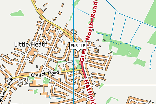 EN6 1LB map - OS VectorMap District (Ordnance Survey) EN6 1LB map - OS VectorMap District (Ordnance Survey)