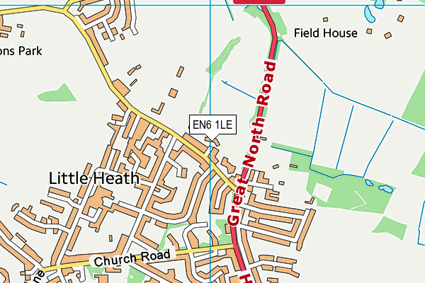 EN6 1LE map - OS VectorMap District (Ordnance Survey) EN6 1LE map - OS VectorMap District (Ordnance Survey)
