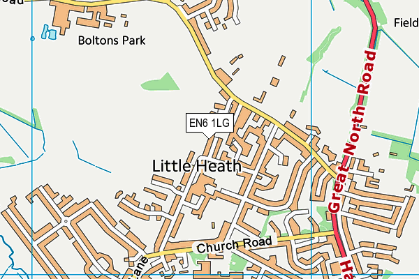 EN6 1LG map - OS VectorMap District (Ordnance Survey) EN6 1LG map - OS VectorMap District (Ordnance Survey)