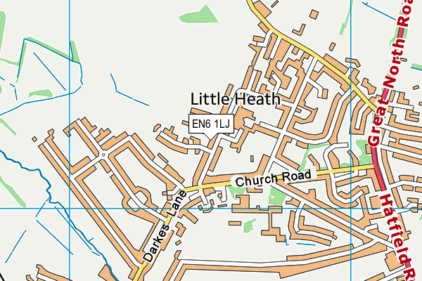 EN6 1LJ map - OS VectorMap District (Ordnance Survey) EN6 1LJ map - OS VectorMap District (Ordnance Survey)