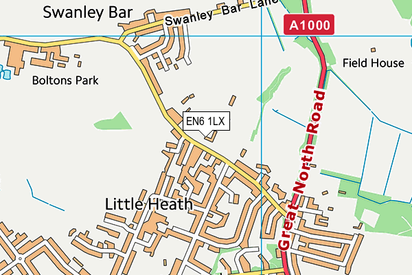 EN6 1LX map - OS VectorMap District (Ordnance Survey) EN6 1LX map - OS VectorMap District (Ordnance Survey)