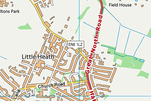 EN6 1LZ map - OS VectorMap District (Ordnance Survey) EN6 1LZ map - OS VectorMap District (Ordnance Survey)