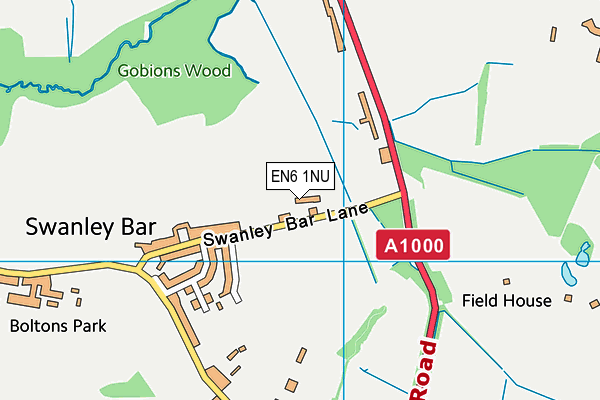 EN6 1NU map - OS VectorMap District (Ordnance Survey) EN6 1NU map - OS VectorMap District (Ordnance Survey)