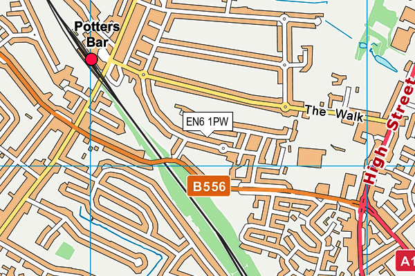 EN6 1PW map - OS VectorMap District (Ordnance Survey) EN6 1PW map - OS VectorMap District (Ordnance Survey)