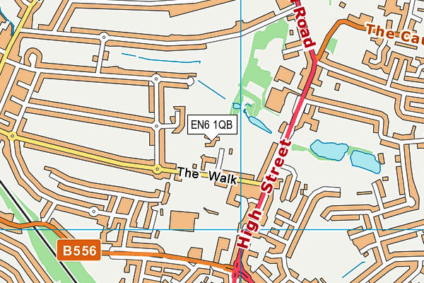 EN6 1QB map - OS VectorMap District (Ordnance Survey)
