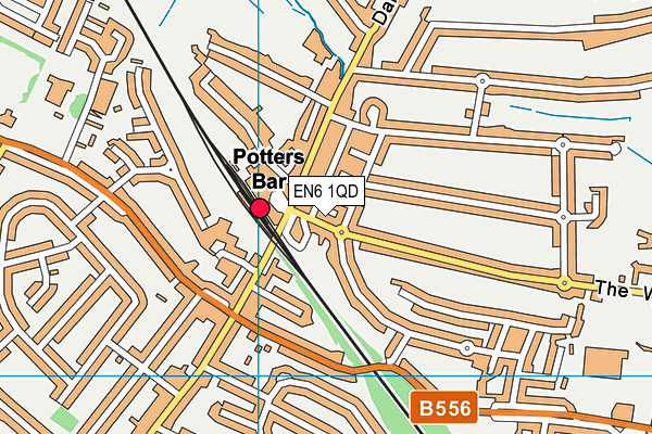 EN6 1QD map - OS VectorMap District (Ordnance Survey)