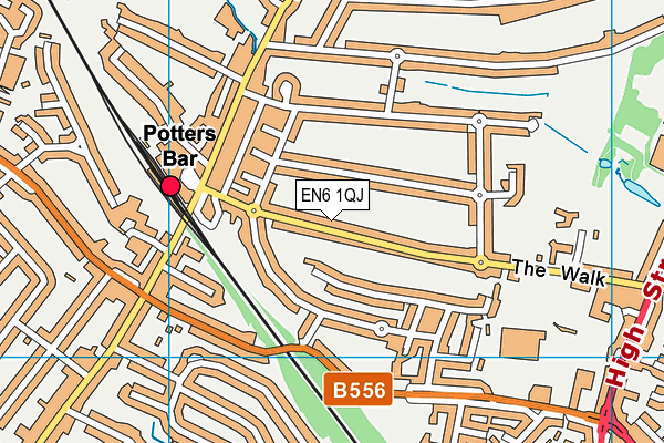 EN6 1QJ map - OS VectorMap District (Ordnance Survey)