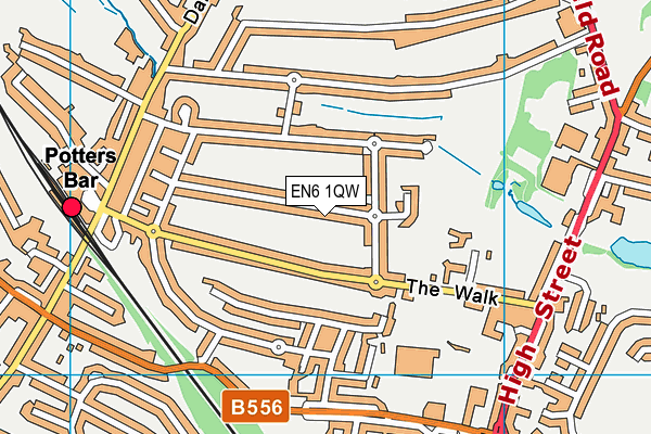 EN6 1QW map - OS VectorMap District (Ordnance Survey) EN6 1QW map - OS VectorMap District (Ordnance Survey)